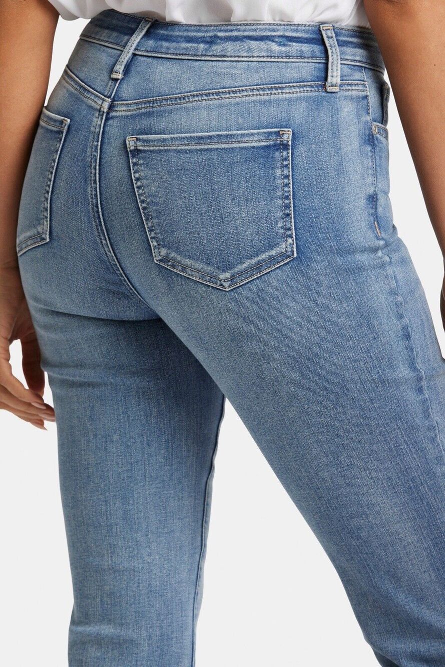 NYDJ Sheri Lift Tuck Slim Ankle Fray Hem In Stoney Blue 8